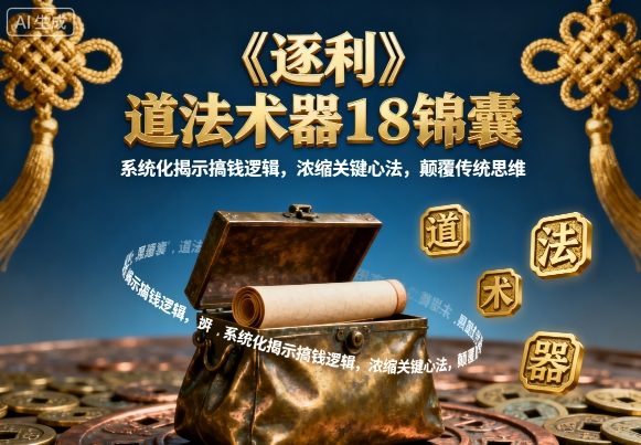 《逐利》道法术器18锦囊，系统化揭示搞钱逻辑，浓缩关键心法，颠覆传统思维-小言网创资源站