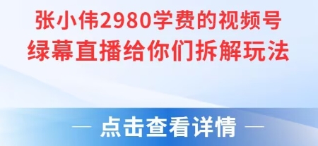 张小伟2980付费额视频号绿幕直播给你们拆解玩法-小言网创资源站
