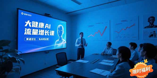 大健康AI流量增长课8.0，赛道定位方法论，AI数字人内容生产，私域转化运营-小言网创资源站