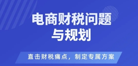 电商企业财税风险与规避，直击财税痛点，制定专属方案-小言网创资源站