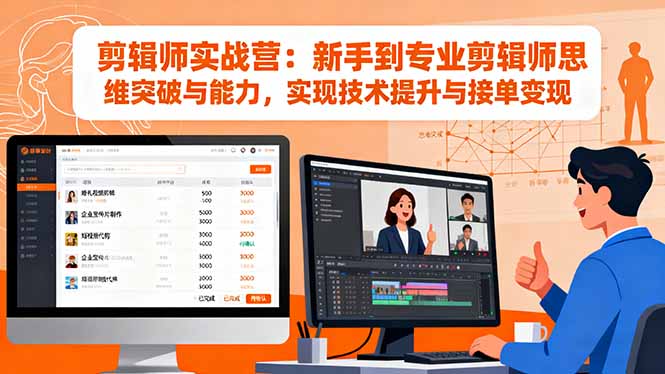 剪辑师实战营：新手到专业剪辑师思维突破与能力，实现技术提升与接单变现-小言网创资源站