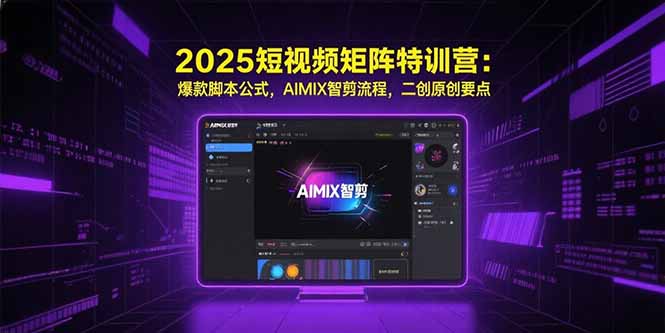 2025短视频矩阵特训营：爆款脚本公式，AIMIX智剪流程，二创原创要点-小言网创资源站