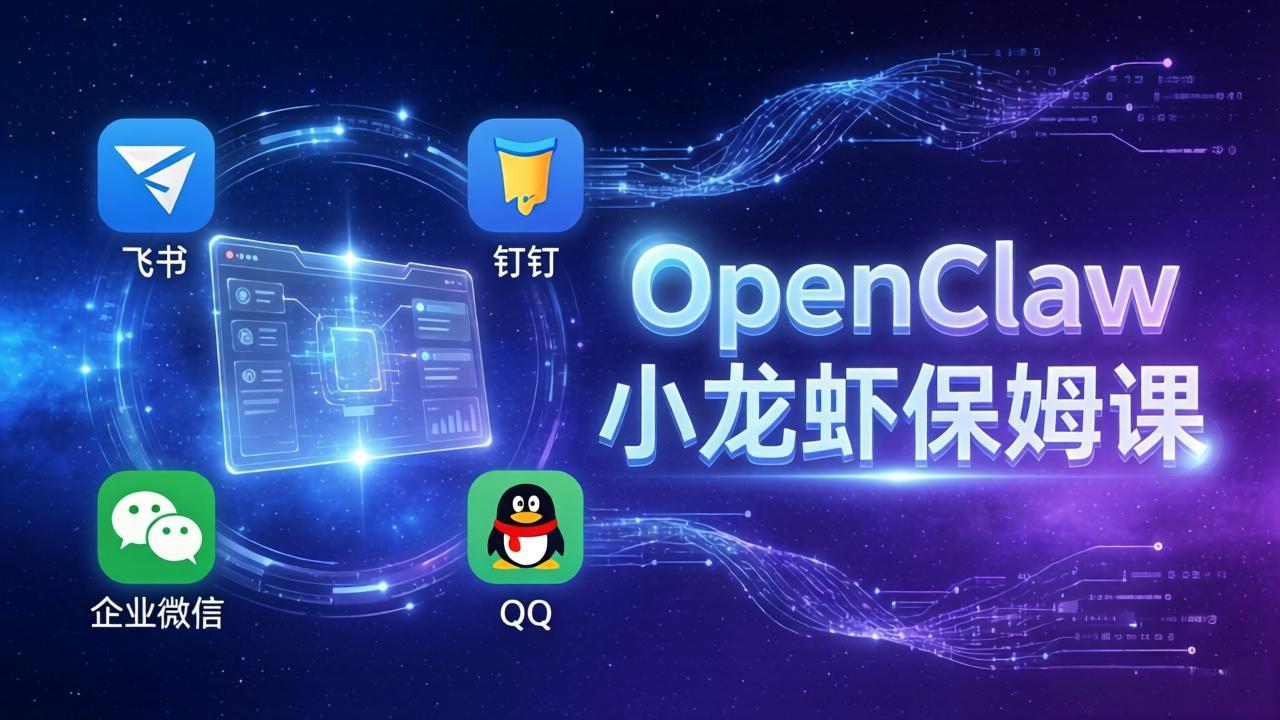OpenClaw小龙虾保姆课： Windows/macOS/Linux/Docker全系统安装，飞书+钉钉+企业微信+QQ 全接入-小言网创资源站