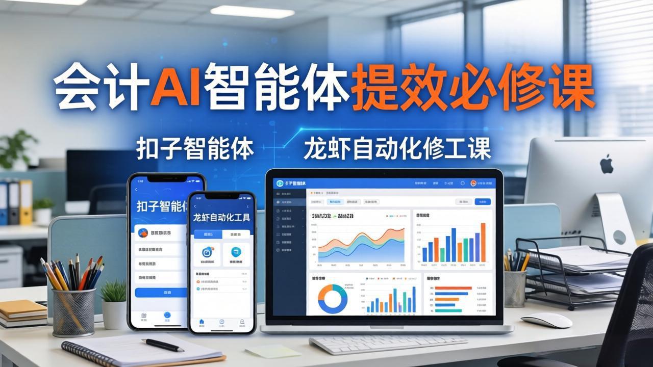 财务会计AI智能体提效必修课：扣子智能体+龙虾自动化+报表分析，一站式提升财务工作效率-小言网创资源站