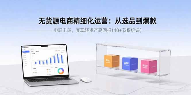 无货源电商精细化运营：从选品到爆款，实现轻资产高回报(40+节系统课-小言网创资源站