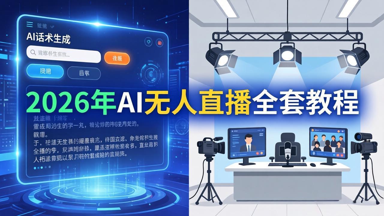 2026年AI无人直播全套教程：OBS安装+软件配置+直播间搭建+话术生成+一键开播实操-小言网创资源站