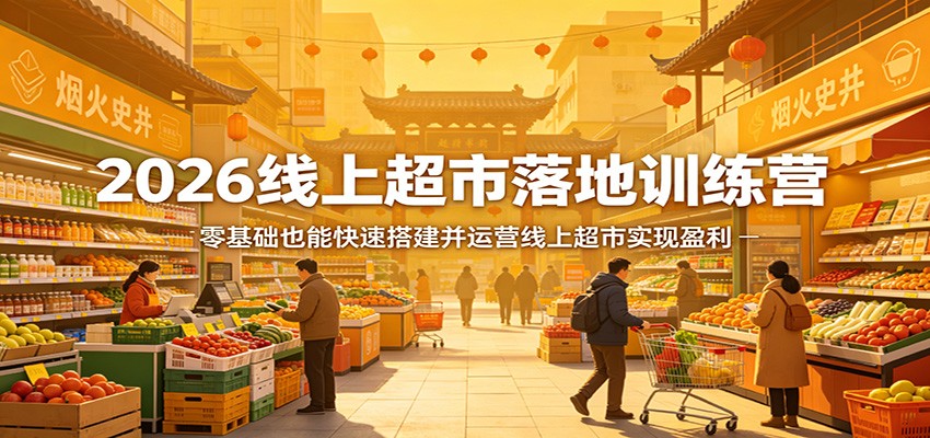 2026线上超市落地训练营，零基础也能快速搭建并运营线上超市实现盈利-小言网创资源站