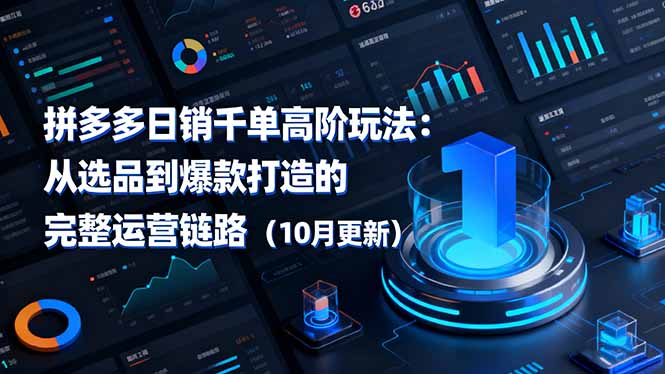 拼多多日销千单高阶玩法：从选品到爆款打造的完整运营链路(10月更新-小言网创资源站
