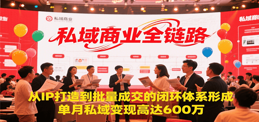 私域商业全链路，从IP打造到批量成交的闭环体系形成，单月私域变现600万-小言网创资源站