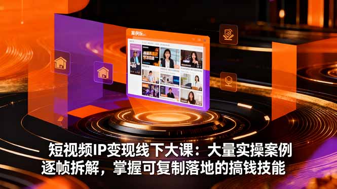 短视频IP变现线下大课：大量实操案例逐帧拆解，掌握可复制落地的搞钱技能-小言网创资源站