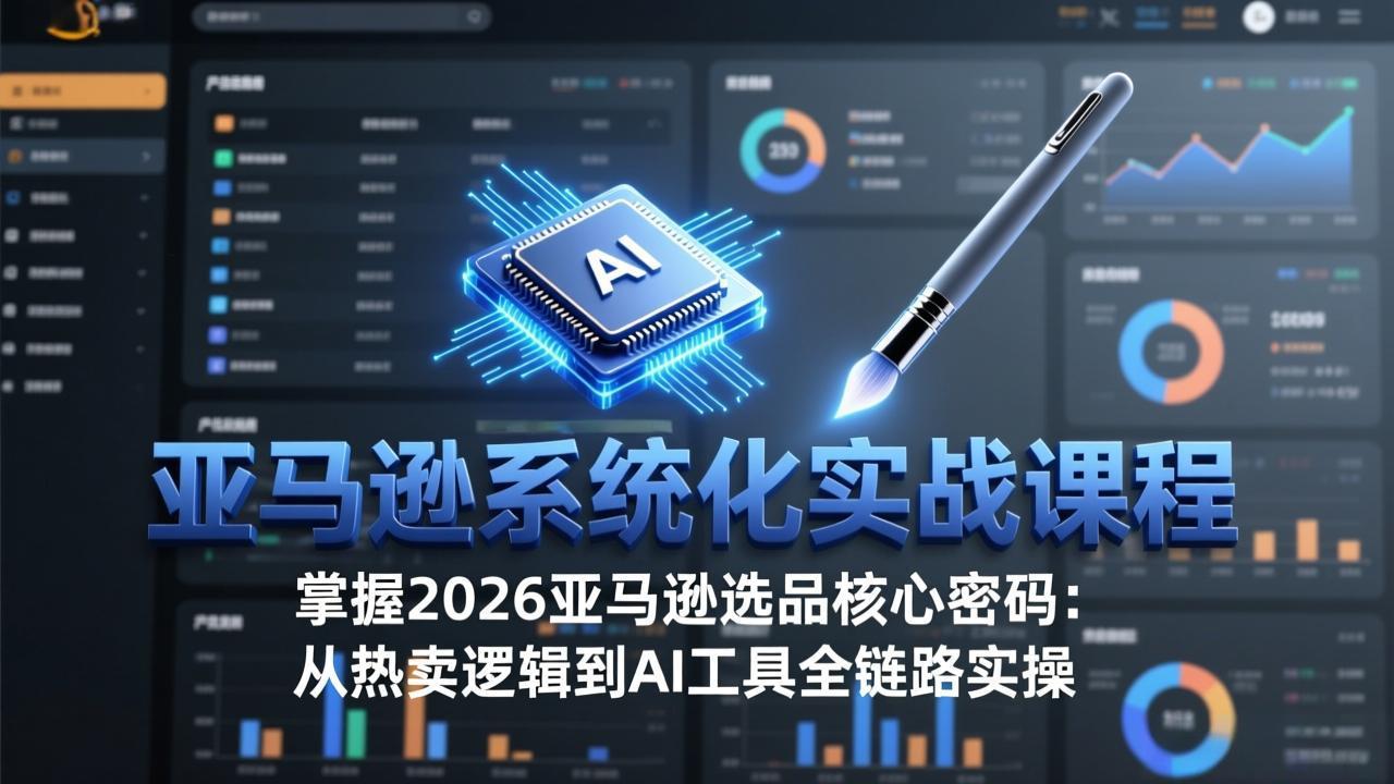亚马逊系统化实战课-更新3月：2026最新选品方法论，从热卖原因分析到AI作图，提升选品成功率-小言网创资源站