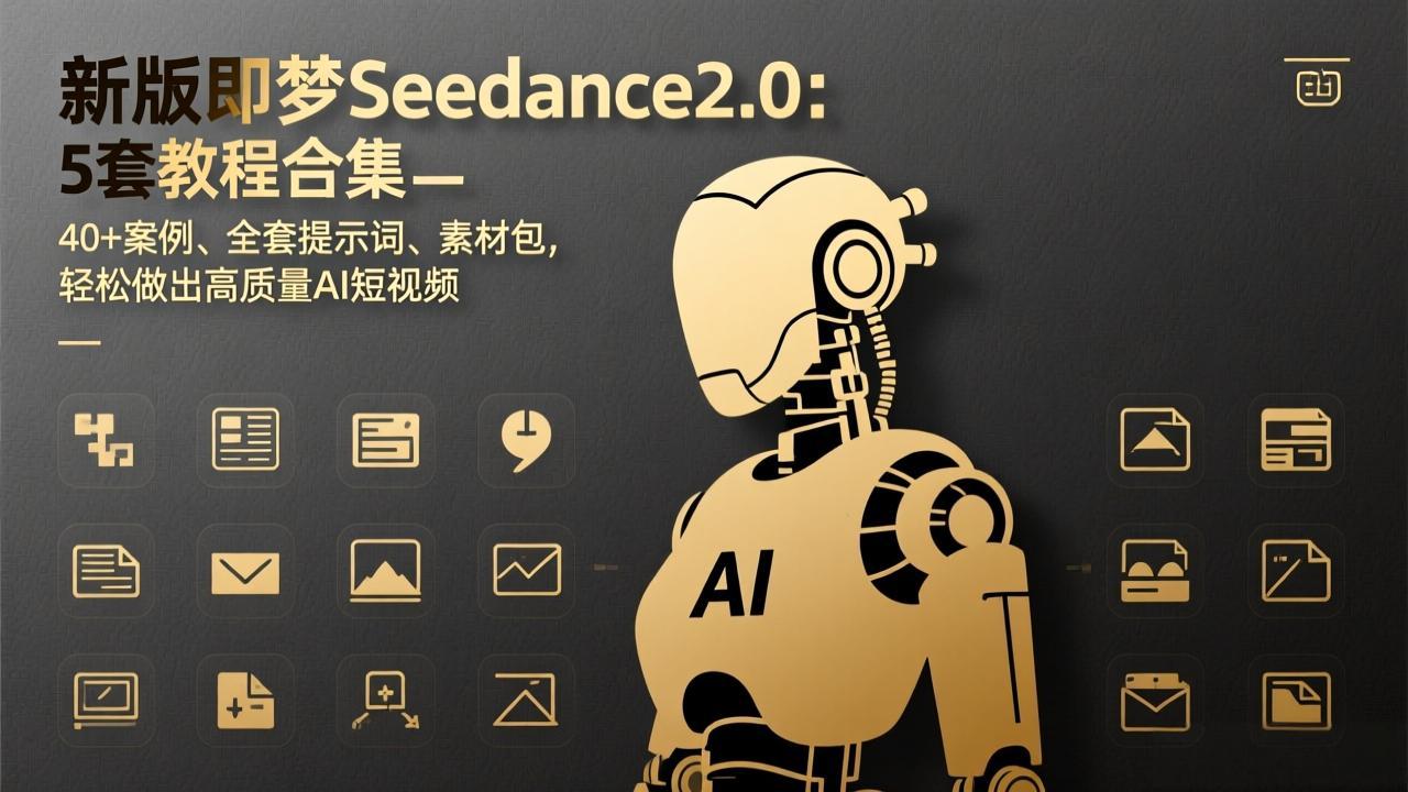 新版即梦Seedance2.0：5套教程合集，40+案例、全套提示词、素材包，轻松做出高质量AI短视频-小言网创资源站
