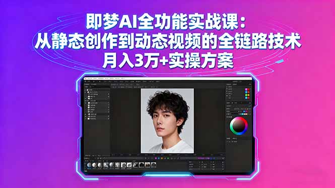 即梦AI全功能实战课：从静态创作到动态视频的全链路技术 月入3万+实操方案-小言网创资源站