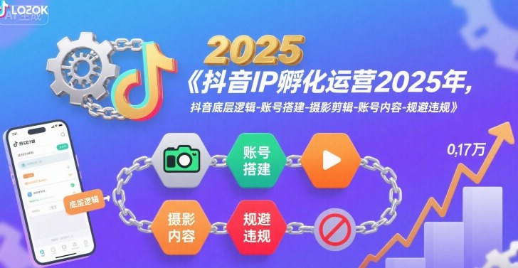 抖音IP孵化运营2025年，抖音底层逻辑-账号搭建-摄影剪辑-账号内容-规避违规-小言网创资源站
