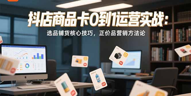 抖店商品卡0到1运营实战：选品铺货核心技巧，正价品营销方法论-小言网创资源站