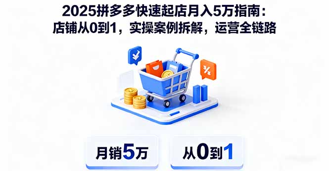 2025拼多多快速起店月入5万指南：店铺从0到1，实操案例拆解，运营全链路-小言网创资源站