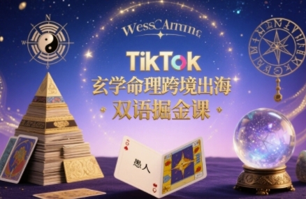 TikTok玄学命理跨境出海双语掘金课，手把手教你用命理知识精准直击海外用户痛点-小言网创资源站