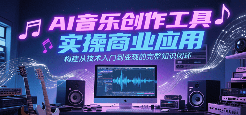 AI音乐创作工具实操商业应用，构建从技术入门到变现的完整知识闭环-小言网创资源站