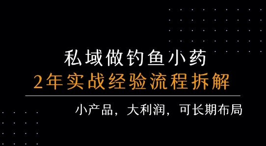 私域做钓鱼小药 每单利润3张+ 详细流程拆解-小言网创资源站