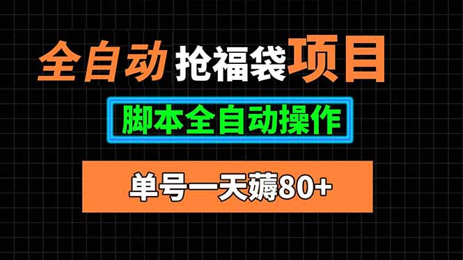 全自动抢福袋项目，单号一天80+脚本全自动操作-小言网创资源站