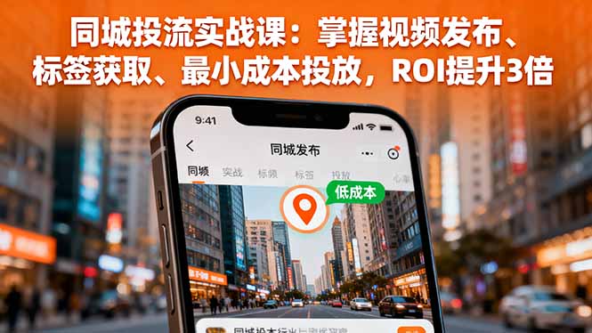 同城投流实战课：掌握视频发布、标签获取、最小成本投放，ROI提升3倍-小言网创资源站