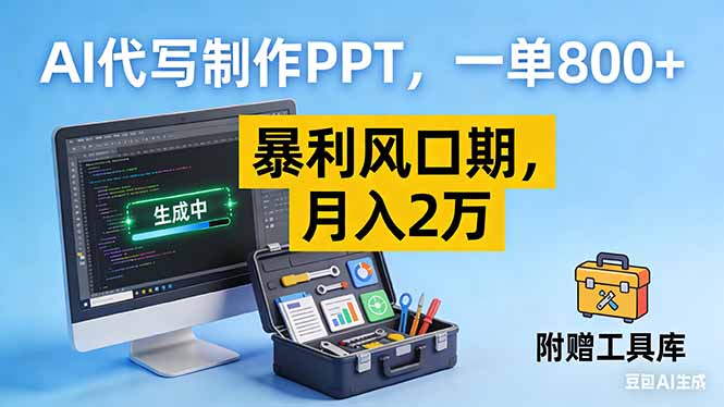AI代写制作PPT，一单800+， 暴利风口期，月入2万【附工具】-小言网创资源站