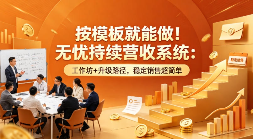 按模板就能做！无忧持续营收系统：工作坊+升级路径，稳定销售超简单【原创双语字幕】-小言网创资源站