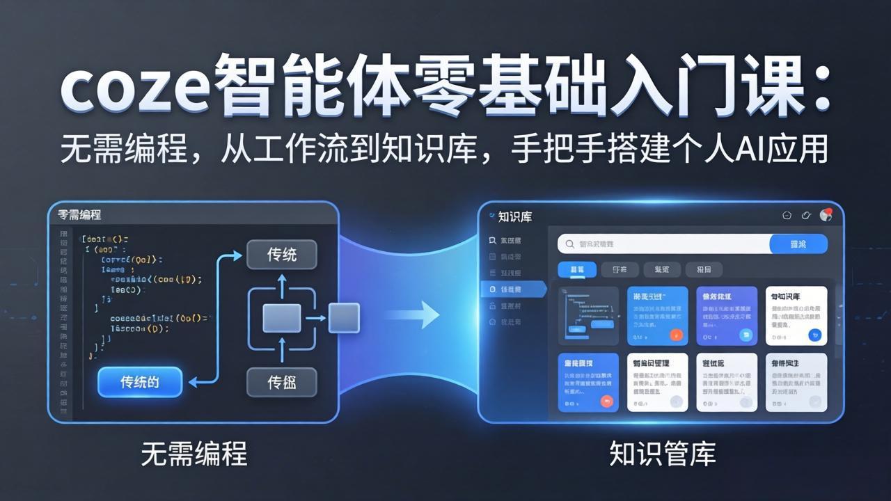coze智能体零基础入门课：无需编程，从工作流到知识库，手把手搭建个人AI应用-小言网创资源站