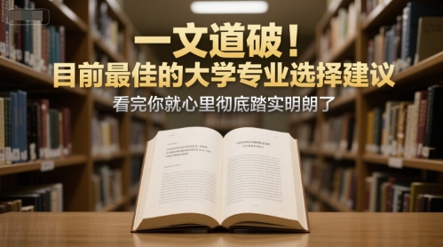 付费文章：一文道破！目前最佳的大学专业选择建议，看完你就心里彻底踏实明朗了-小言网创资源站