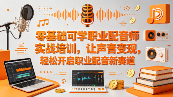 零基础可学职业配音师实战培训，让声音变现，轻松开启职业配音新赛道-小言网创资源站