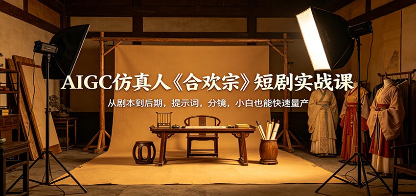 AIGC仿真人《合欢宗》短剧实战课：从剧本到后期，提示词，分镜，小白也能快速量产-小言网创资源站