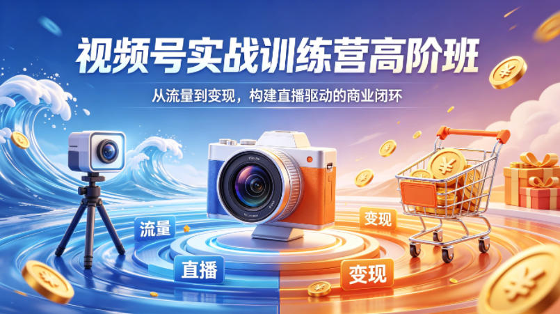 视频号实战训练营高阶班，从流量到变现，构建直播驱动的商业闭环(26年4月)-小言网创资源站