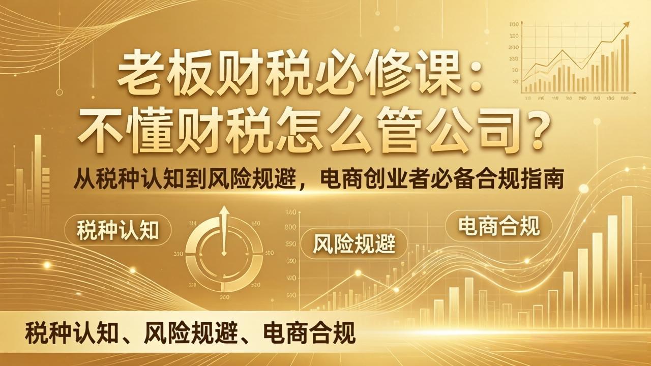老板财税必修课：不懂财税怎么管公司？从税种认知到风险规避，电商创业者必备合规指南-小言网创资源站