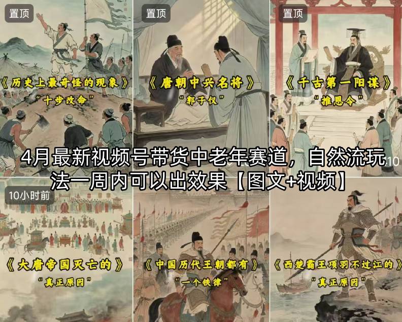 4月最新视频号带货中老年赛道，自然流玩法一周内可以出效果【图文+视频】-小言网创资源站