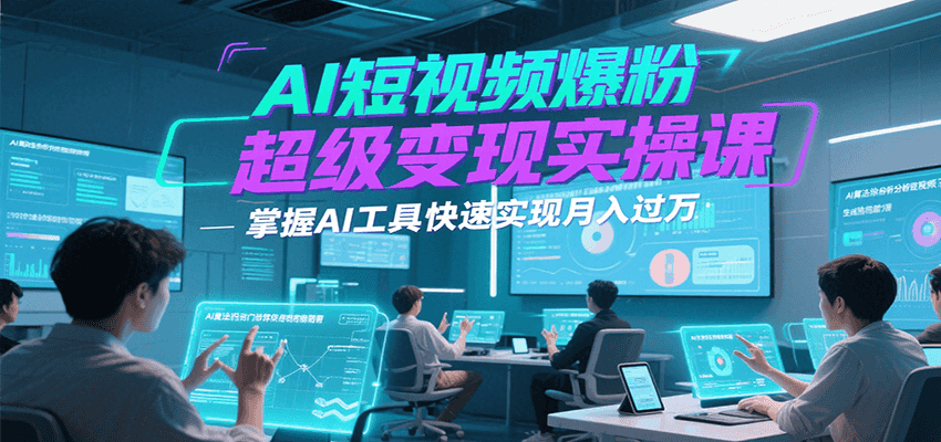 AI短视频爆粉超级变现实操课，掌握AI工具快速实现月入过万-小言网创资源站