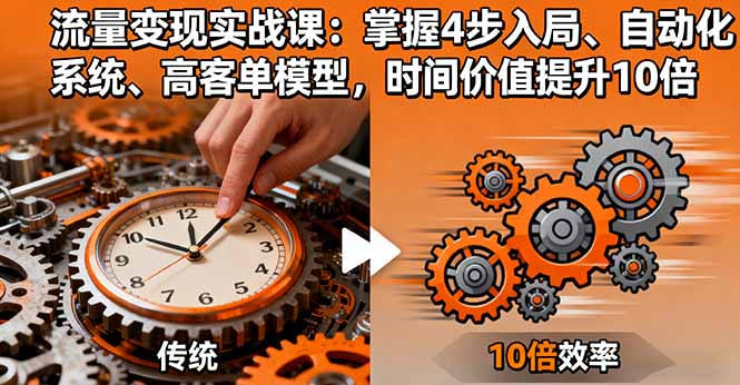 流量变现实战课：掌握4步入局、自动化系统、高客单模型，时间价值提升10倍-小言网创资源站