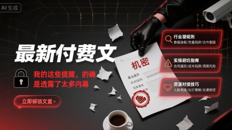 最新付费文：我的这些提醒，的确是透露了太多内幕-小言网创资源站