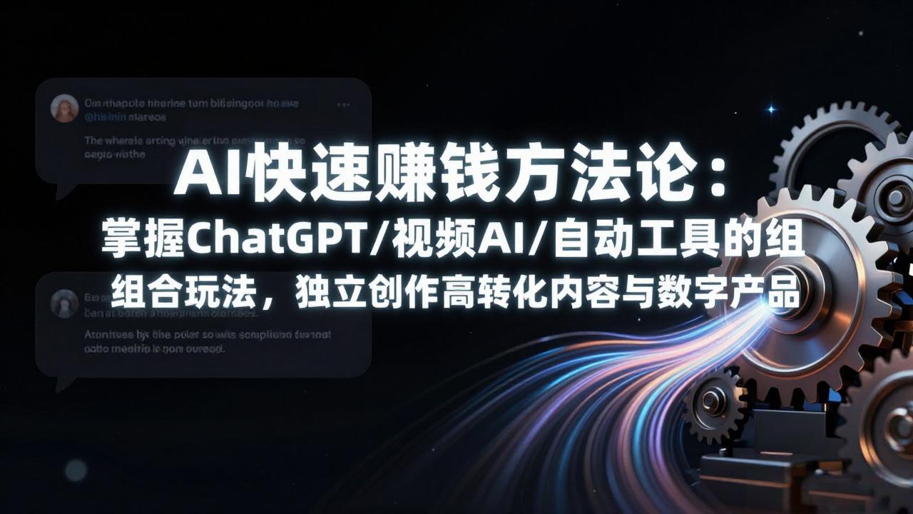 AI快速赚钱方法论：掌握ChatGPT/视频AI/自动化工具的组合玩法，独立创作高转化内容与数字产品-小言网创资源站