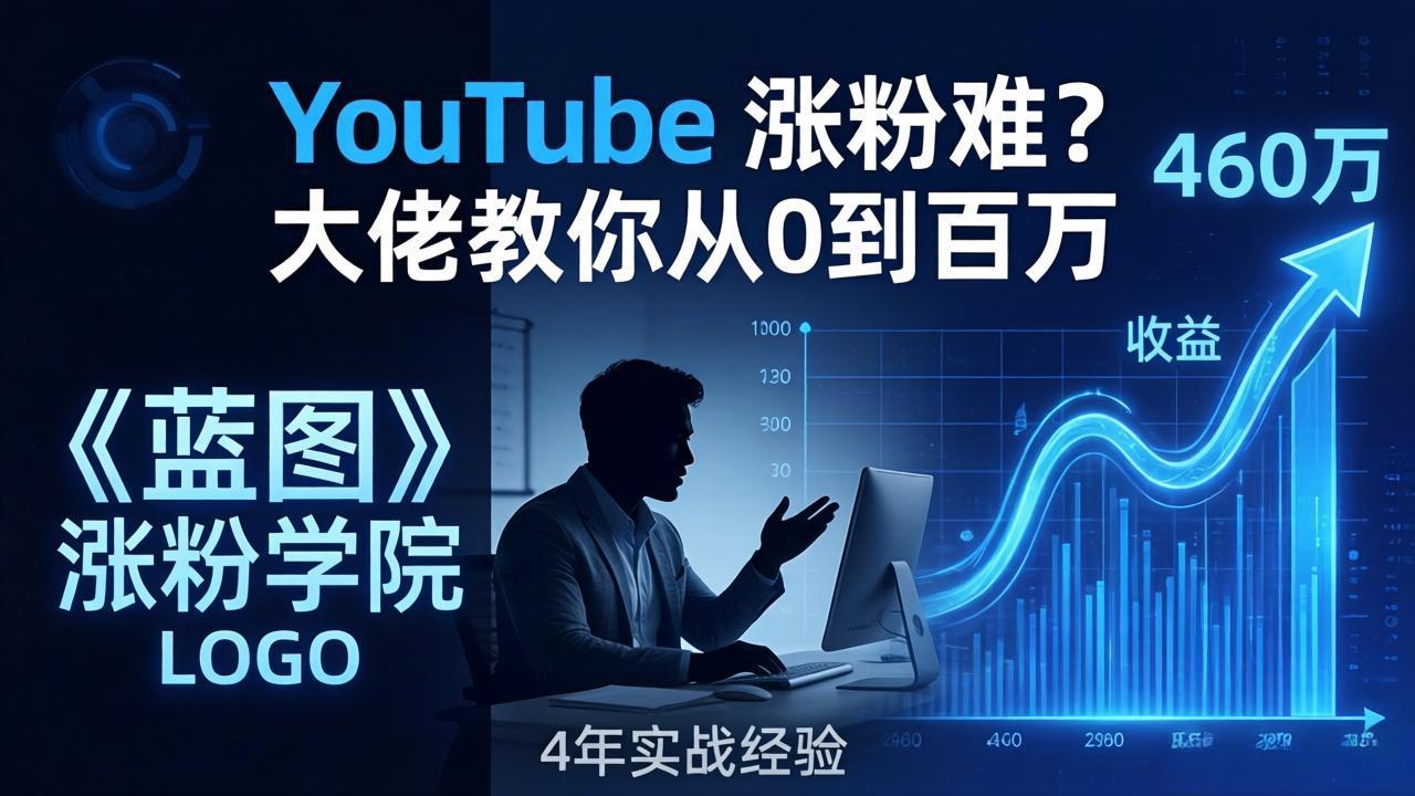 YouTube 涨粉难?《蓝图涨粉学院》:4 年赚 460 万的大佬教策略,从0到百万有路径!-小言网创资源站