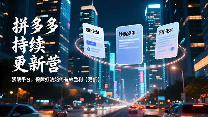 拼多多持续更新营，最新玩法、诊断案例、前沿技术，紧跟平台，保障打法始终有效盈利(更新-小言网创资源站