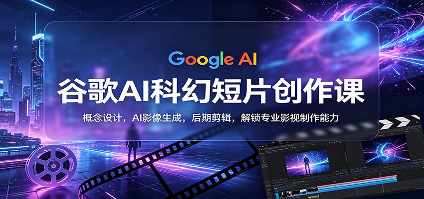 谷歌AI科幻短片创作课：概念设计，AI影像生成，后期剪辑，解锁专业影视制作能力-小言网创资源站