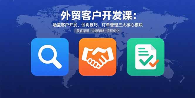 外贸客户开发课：涵盖客户开发、谈判技巧、订单管理三大核心模块-小言网创资源站