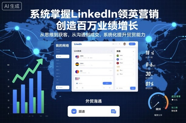 系统掌握LinkedIn领英营销，创造百万业绩增长，从思维到获客，从沟通到成交，系统化提升外贸能力-小言网创资源站