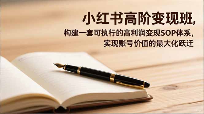 小红书高阶变现班，构建一套可执行的高利润变现SOP体系，实现账号价值的最大化跃迁-小言网创资源站