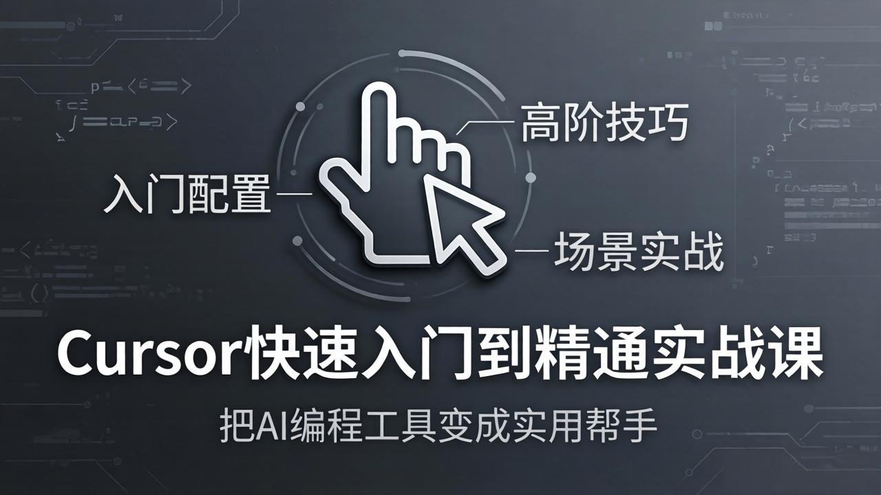 Cursor快速入门到精通实战课：入门配置+高阶技巧+场景实战，把AI编程工具变成实用帮手-小言网创资源站