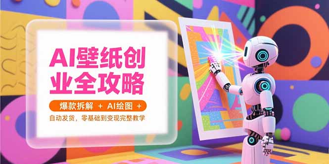 AI壁纸创业全攻略，爆款拆解+AI绘图+自动发货，零基础到变现完整教学-小言网创资源站
