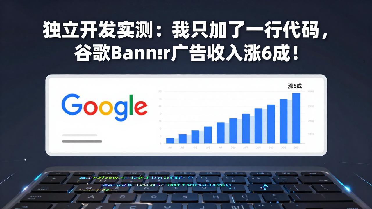 付费文章：独立开发实测：我只加了一行代码，谷歌Banner广告收入涨6成！-小言网创资源站