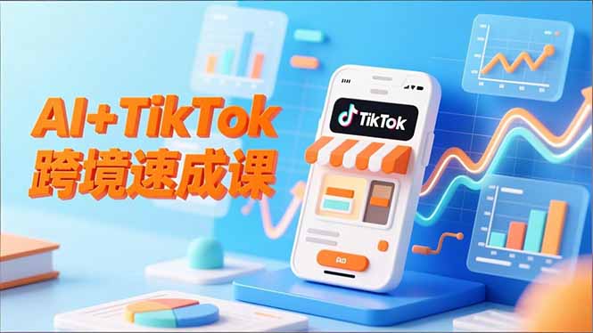 AI+TikTok跨境速成课，智能翻译、店铺定位、流程拆解，7天高效上线运营-小言网创资源站