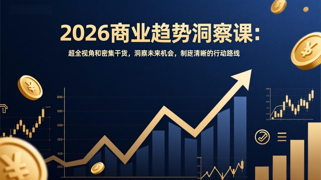 2026商业趋势洞察课：超全视角和密集干货，洞察未来机会，制定清晰的行动路线-小言网创资源站