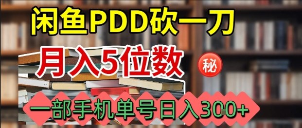 闲鱼PDD砍一刀，一部手机就可以操作，单号日入3张-小言网创资源站